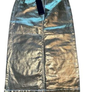 Gold and White Midi Pencil Skirt for Cocktail Events